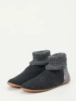 Herren Giesswein – Hüttenschuhe aus Wolle in Anthrazit