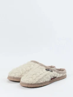 Damen Giesswein – Pantoffel aus Schurwolle im Zopfmuster