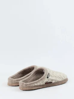 Damen Giesswein – Pantoffel aus Schurwolle im Zopfmuster