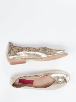 Ginger & Glove – Peep-Toe-Ballerinas aus Metallicleder*Ginger u0026 Glove Clearance