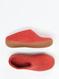 Damen Glerups – Filzpantoffeln aus Wollfilz in Tomaten