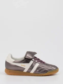 Damen Gola – Retro-Sneaker aus Leder in Metallic-Violett