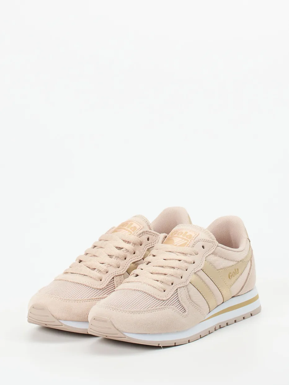 Damen Gola – Retro-Sneaker aus Textil und Veloursleder Beige