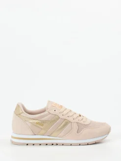 Damen Gola – Retro-Sneaker aus Textil und Veloursleder Beige