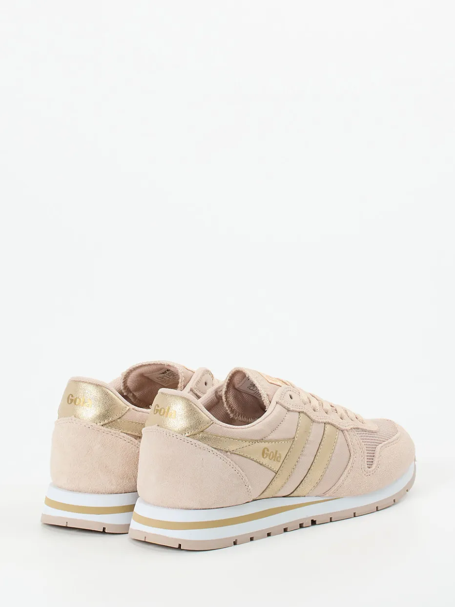 Damen Gola – Retro-Sneaker aus Textil und Veloursleder Beige