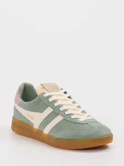 Damen Gola – Retro-Sneaker aus Veloursleder Salbei