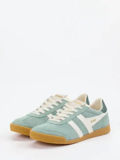 Damen Gola – Retro-Sneaker aus Veloursleder Salbei