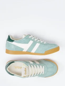 Damen Gola – Retro-Sneaker aus Veloursleder Salbei