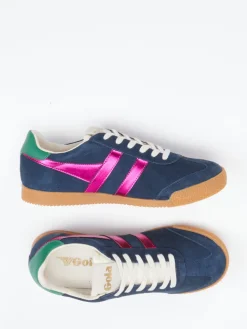 Damen Gola – Retro-Sneaker aus Veloursleder Dunkel