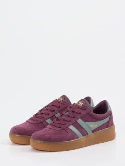 Damen Gola – Retro-Sneaker aus Veloursleder Beerenviolett
