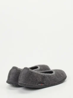 Damen Haflinger – Ballerina-Hausschuh aus Wollfilz anthrazit