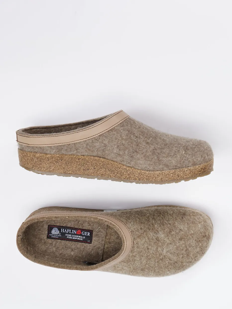 Herren Haflinger – Filzpantoffel aus Wolle in Beige