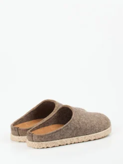 Damen Haflinger – Filzpantoffel aus Schurwolle taupe