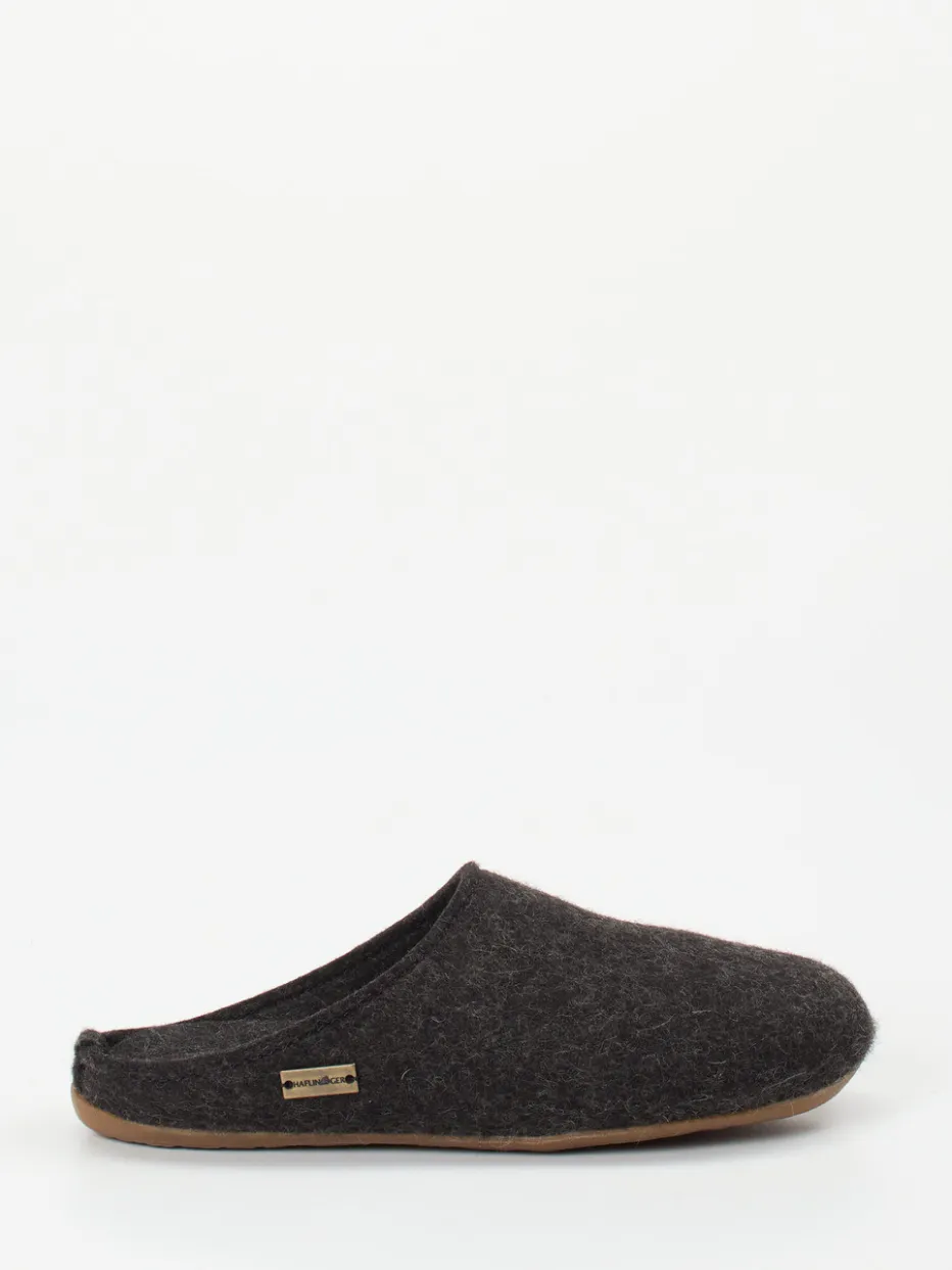 Damen Haflinger – Filzpantoffeln aus Schurwolle Anthrazit