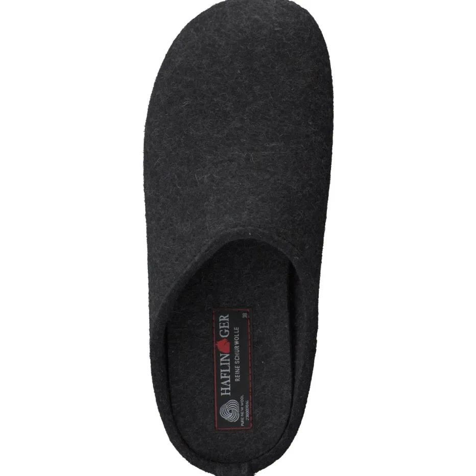 Damen Haflinger – Filzpantoffeln aus Schurwolle Anthrazit