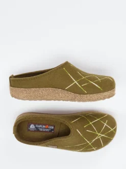 – Filzpantoffeln aus Schurwolle Oliv*Haflinger Discount