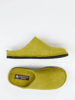 Damen Haflinger – Filzpantoffeln aus Wolle in Oliv