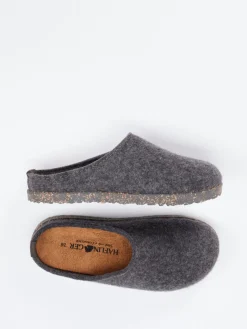 Damen Haflinger – Filzpantoffeln aus Wolle in Anthrazit
