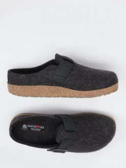 Herren Haflinger – Pantoffel aus Wollfilz in Anthrazit