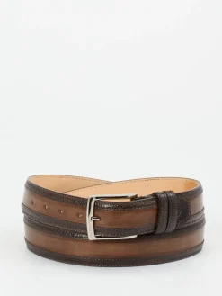 – Ledergürtel aus geprägtem Leder Dunkel*Harris Outlet