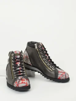 Herren Harris – Schnürboots aus geprägtem Leder dunkel