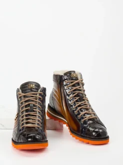 – Schnürboots aus geprägtem Leder dunkel*Harris Outlet