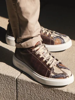 Herren Harris – Sneaker aus geprägtem Leder Dunkel