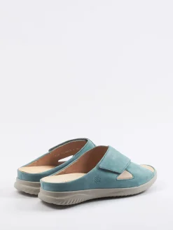 Damen Hartjes – Komfort-Pantolette aus Veloursleder Aquamarin