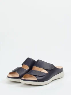 Damen Hartjes – Komfort-Pantoletten aus Kalbleder Dunkel