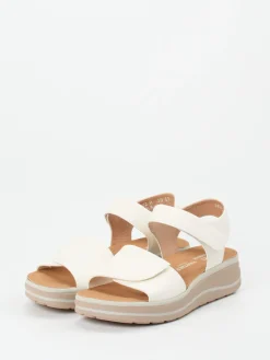 Damen Hartjes – Komfortsandale aus Kalbleder in Offwhite