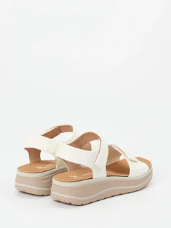 Damen Hartjes – Komfortsandale aus Kalbleder in Offwhite