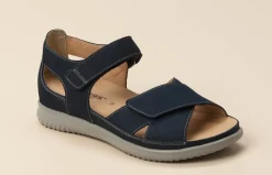 Damen Hartjes – Komfortsandale aus Nubukleder dunkel