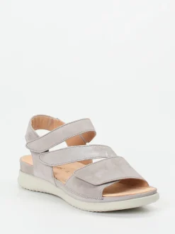 Damen Hartjes – Komfortsandale aus Veloursleder Hell