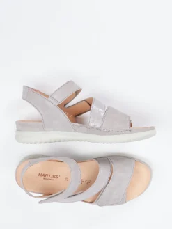 Damen Hartjes – Komfortsandale aus Veloursleder Hell