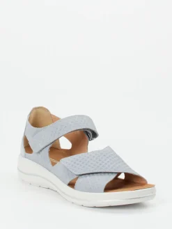 – Komfortsandale aus Veloursleder Hellgrau*Hartjes Discount