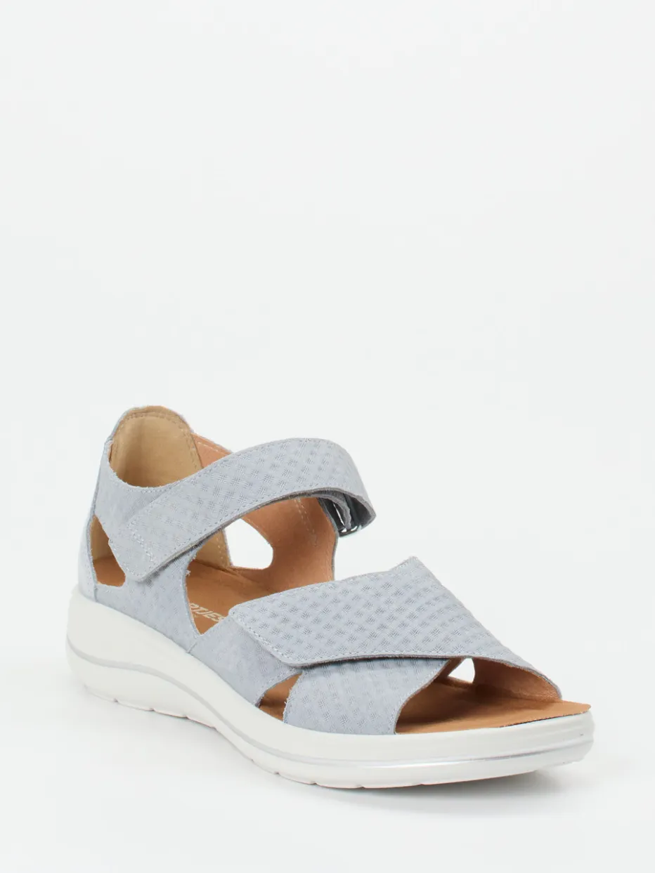 – Komfortsandale aus Veloursleder Hellgrau*Hartjes Discount