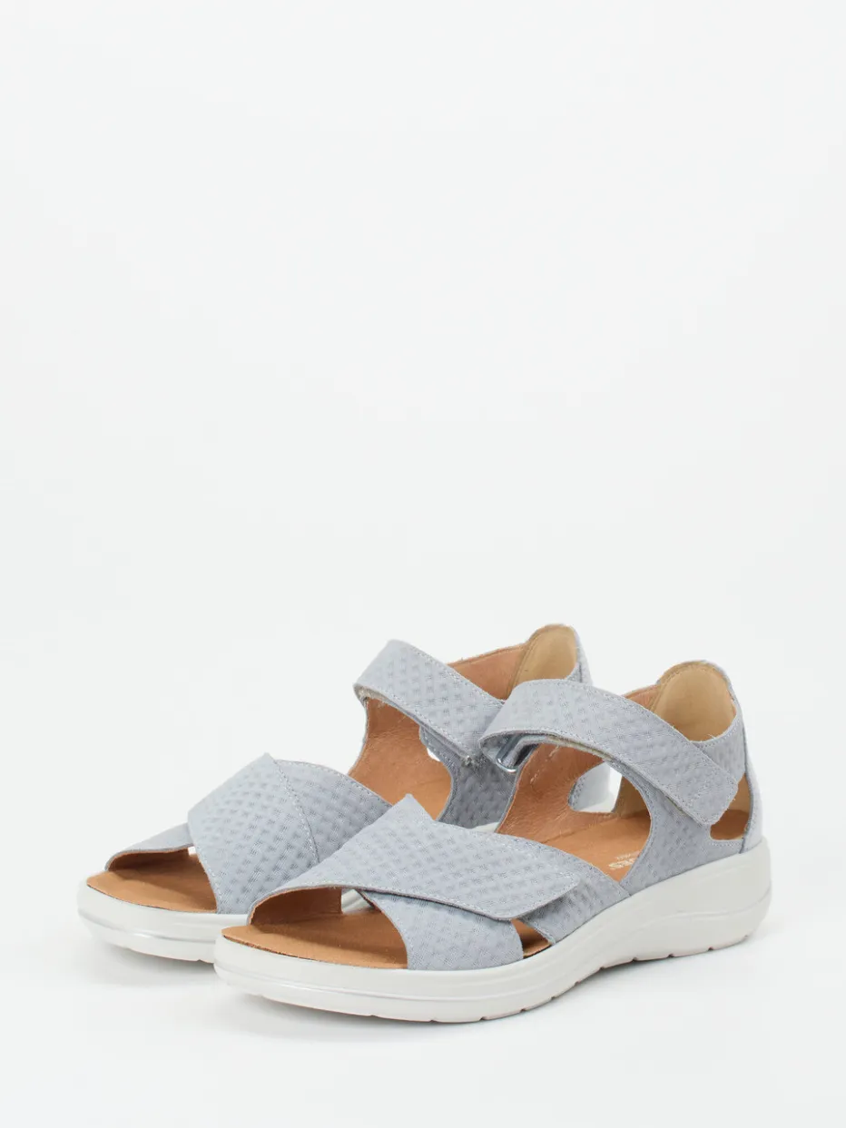 – Komfortsandale aus Veloursleder Hellgrau*Hartjes Discount