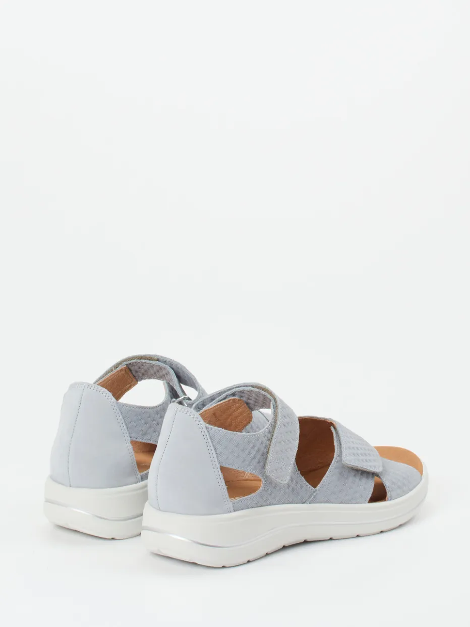 – Komfortsandale aus Veloursleder Hellgrau*Hartjes Discount