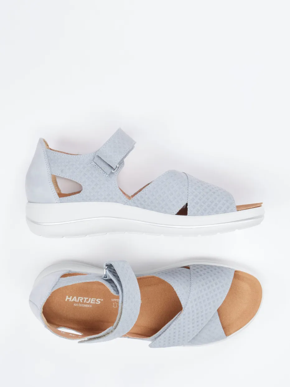 – Komfortsandale aus Veloursleder Hellgrau*Hartjes Discount