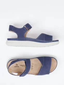 Damen Hartjes – Komfortsandalen aus Nubukleder Marine