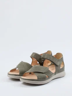 – Komfortsandalen aus Veloursleder olivgrau*Hartjes Hot