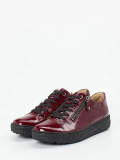 Damen Hartjes – Komfort-Sneaker aus Lackleder Bordeaux