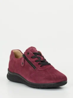 Damen Hartjes – Komfort-Sneaker aus Veloursleder Bordeaux