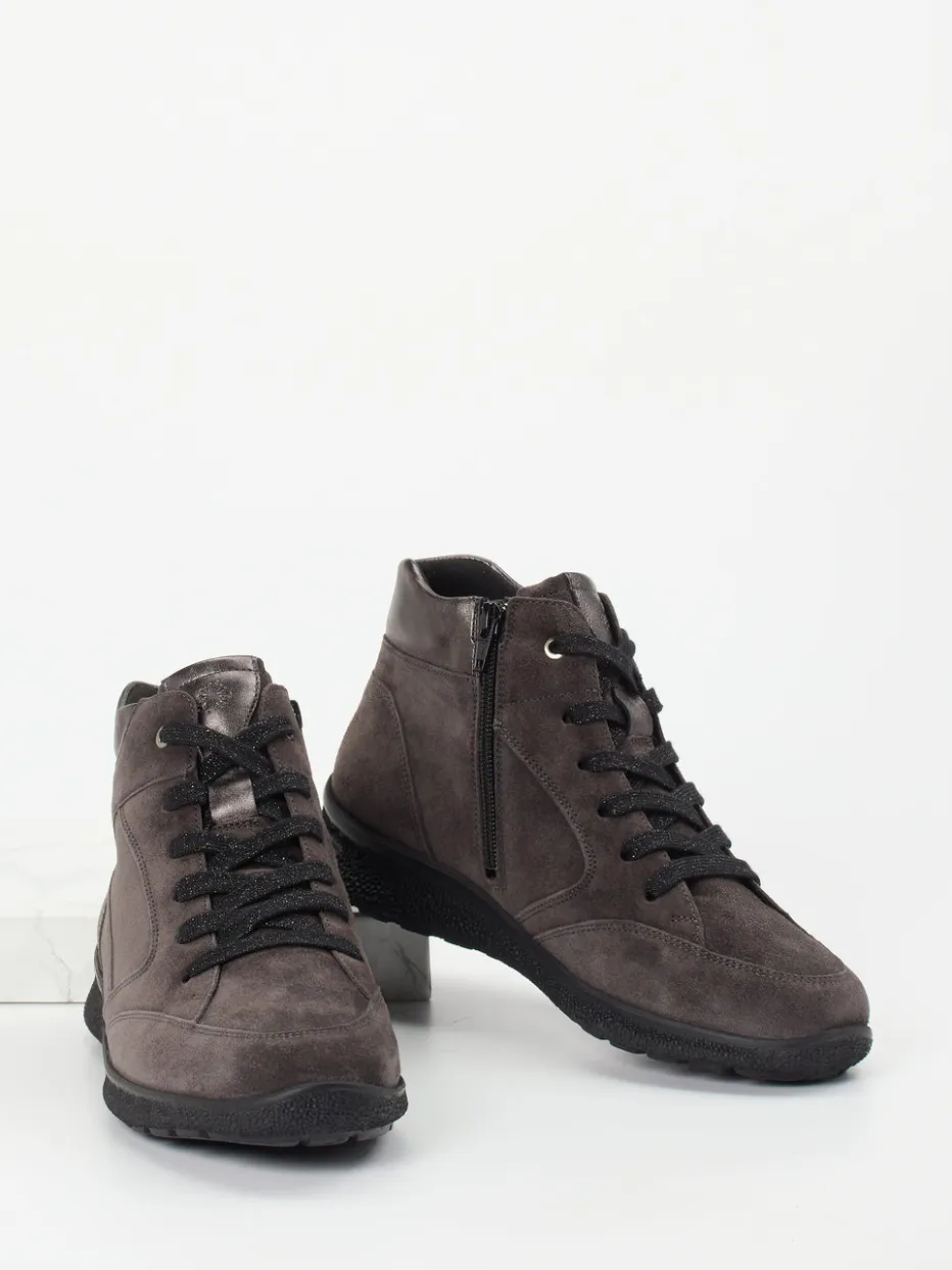 Damen Hartjes – Schnürstiefelette aus Veloursleder