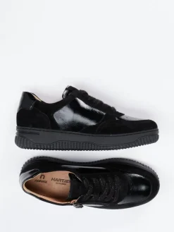 Damen Hartjes – Sneaker aus Veloursleder und Lackleder