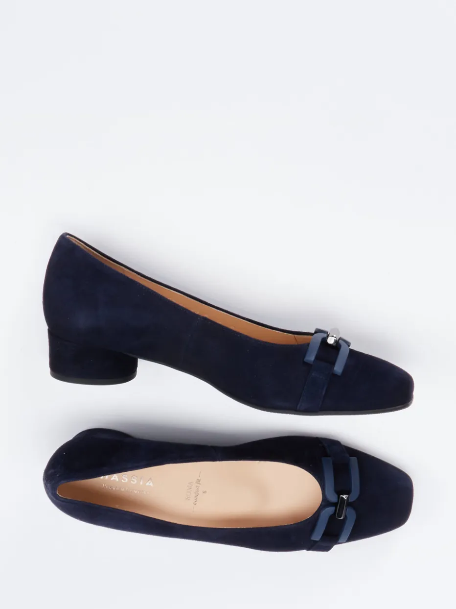 Damen Hassia – Blockabsatz-Pumps aus Veloursleder Dunkel