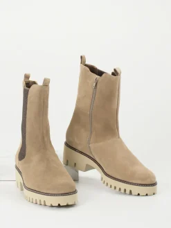 Damen Hassia – Chelsea Boots aus Veloursleder braun