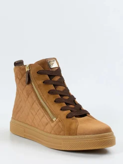 Damen Hassia – High-Top-Sneaker aus Veloursleder cognac