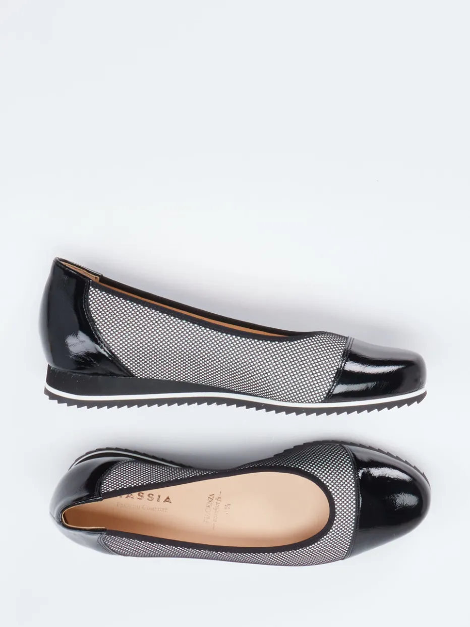 – Komfort-Ballerinas aus Textil und Lackleder*Hassia Online