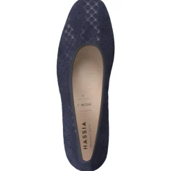 Damen Hassia – Komfort-Pumps aus geprägtem Veloursleder Dunkel